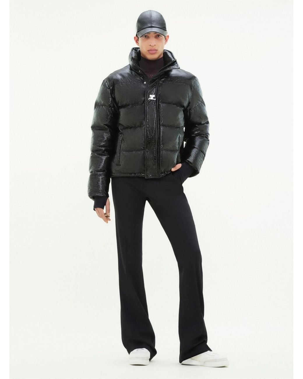 Courreges Black Long-Sleeved Down Jacket for men