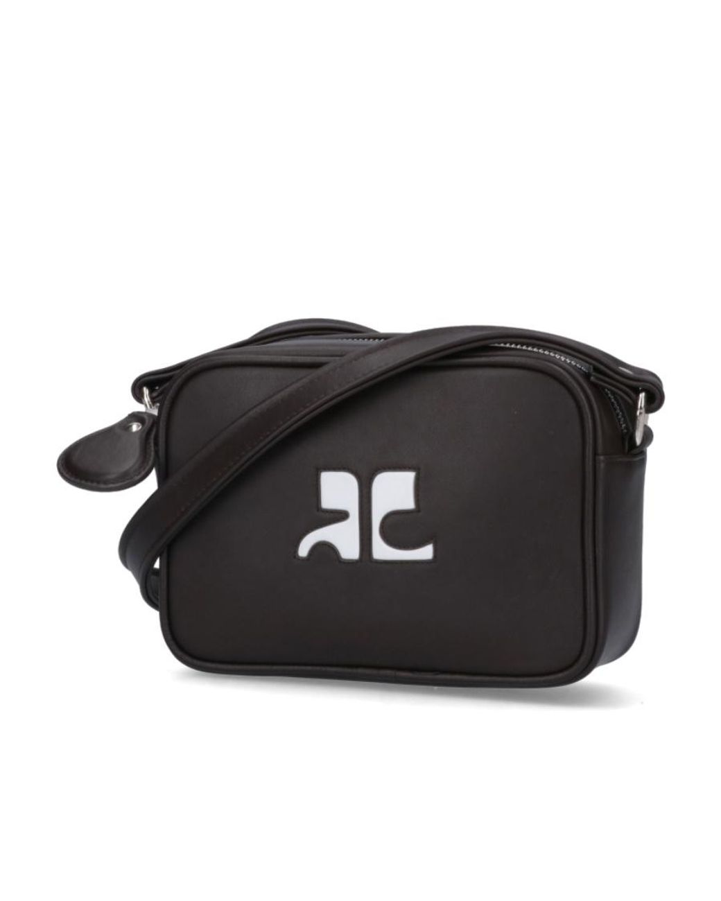 Courreges Black Reedition Leather Camera Bag