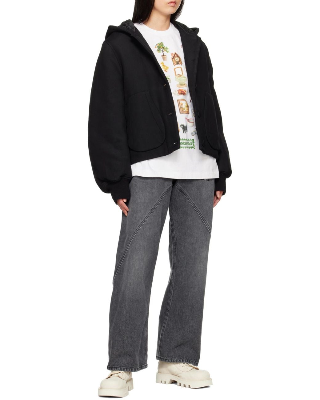 J.W. Anderson Black Hooded Jacket
