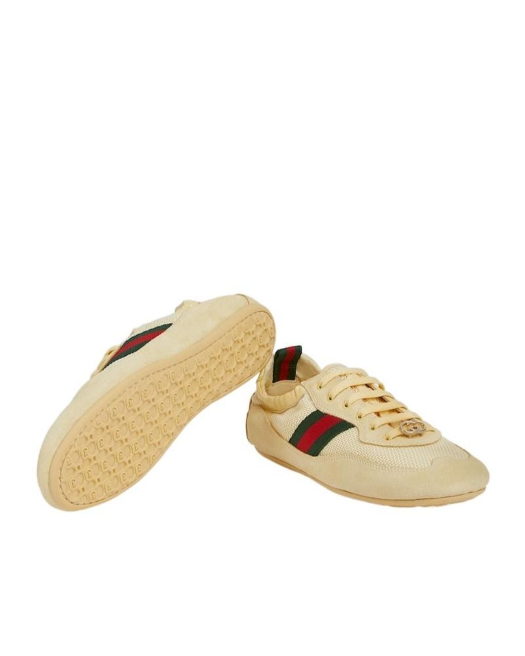 Gucci Natural Shift Lace-Up Sneakers