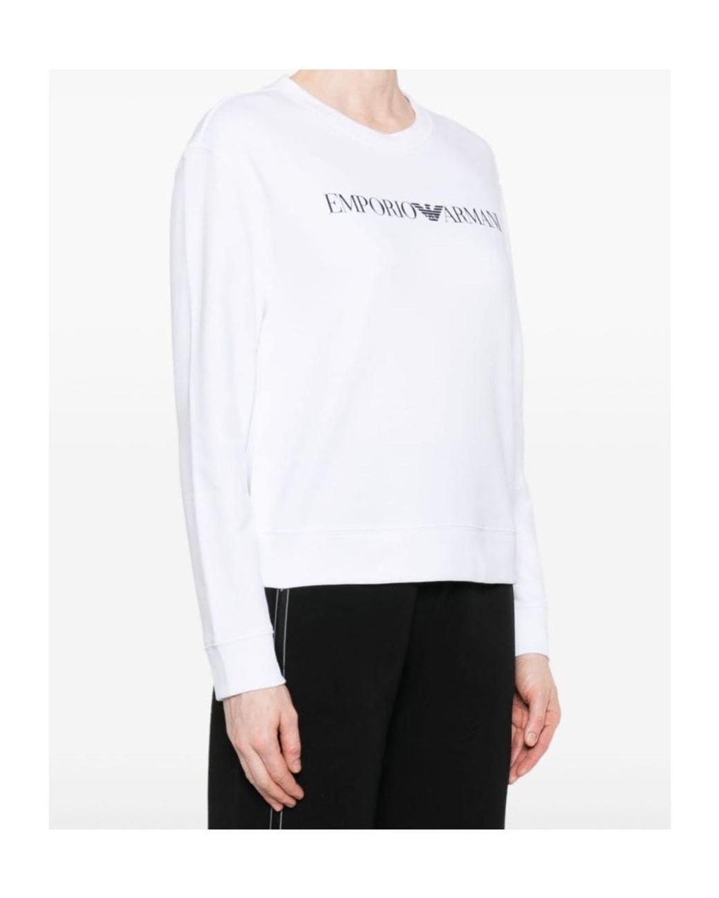 Emporio Armani White Long-Sleeved Sweatshirt