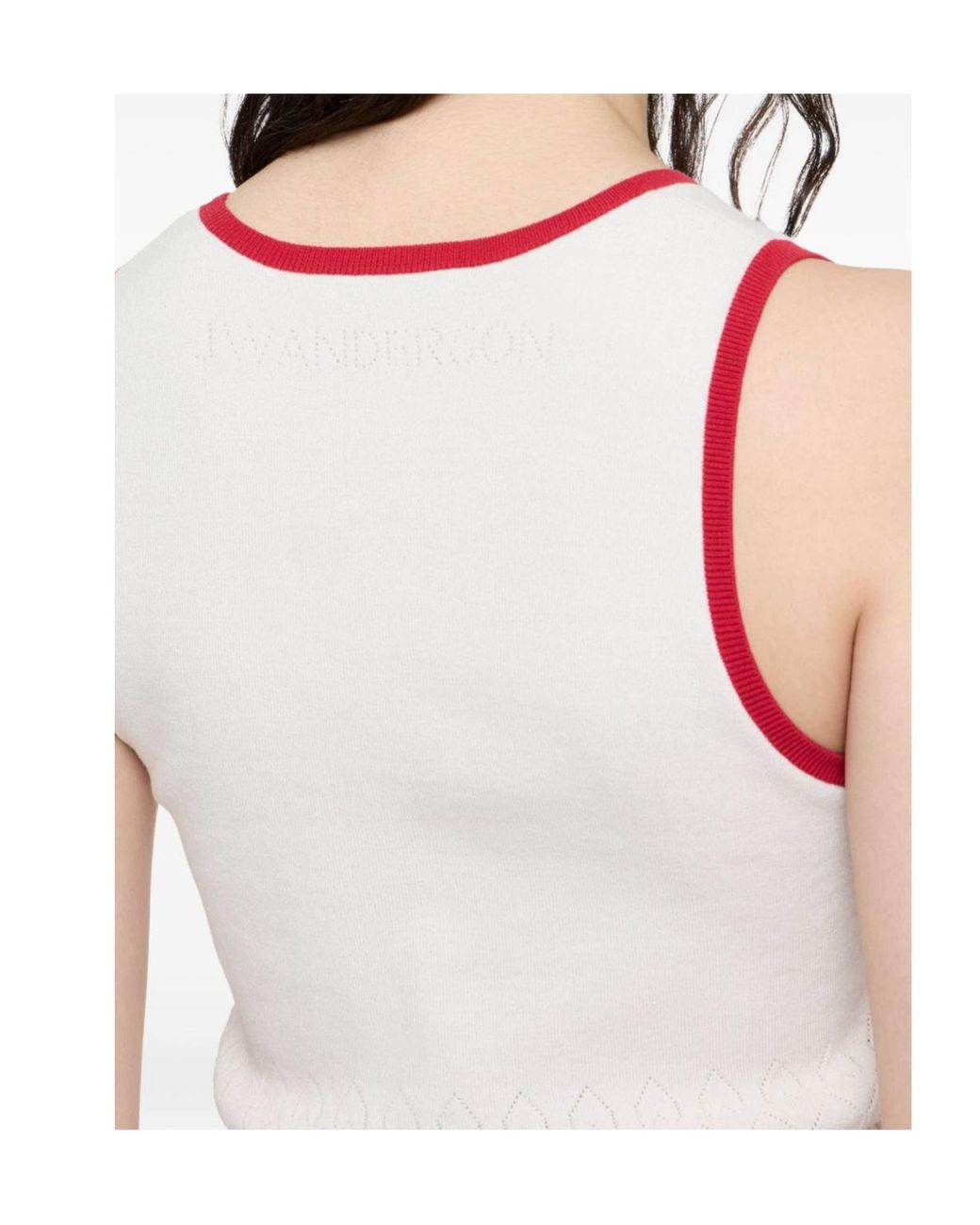 J.W. Anderson White Jw Anderson Contarsted-Trim Ribbed Tank Top