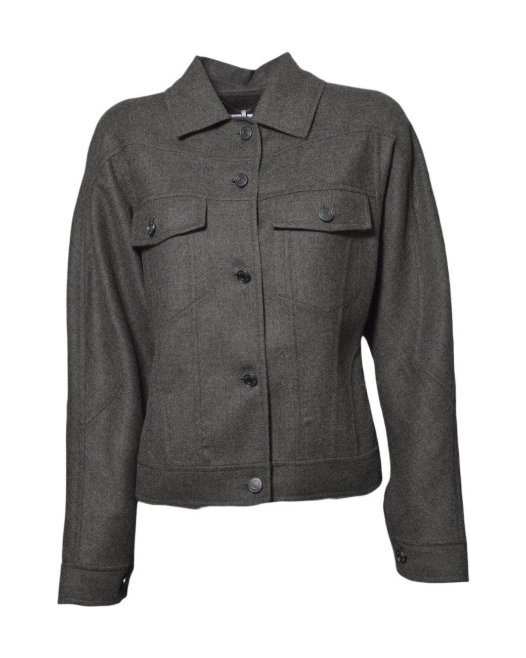 Max Mara Gray Button-Up Single Breasted Jacket