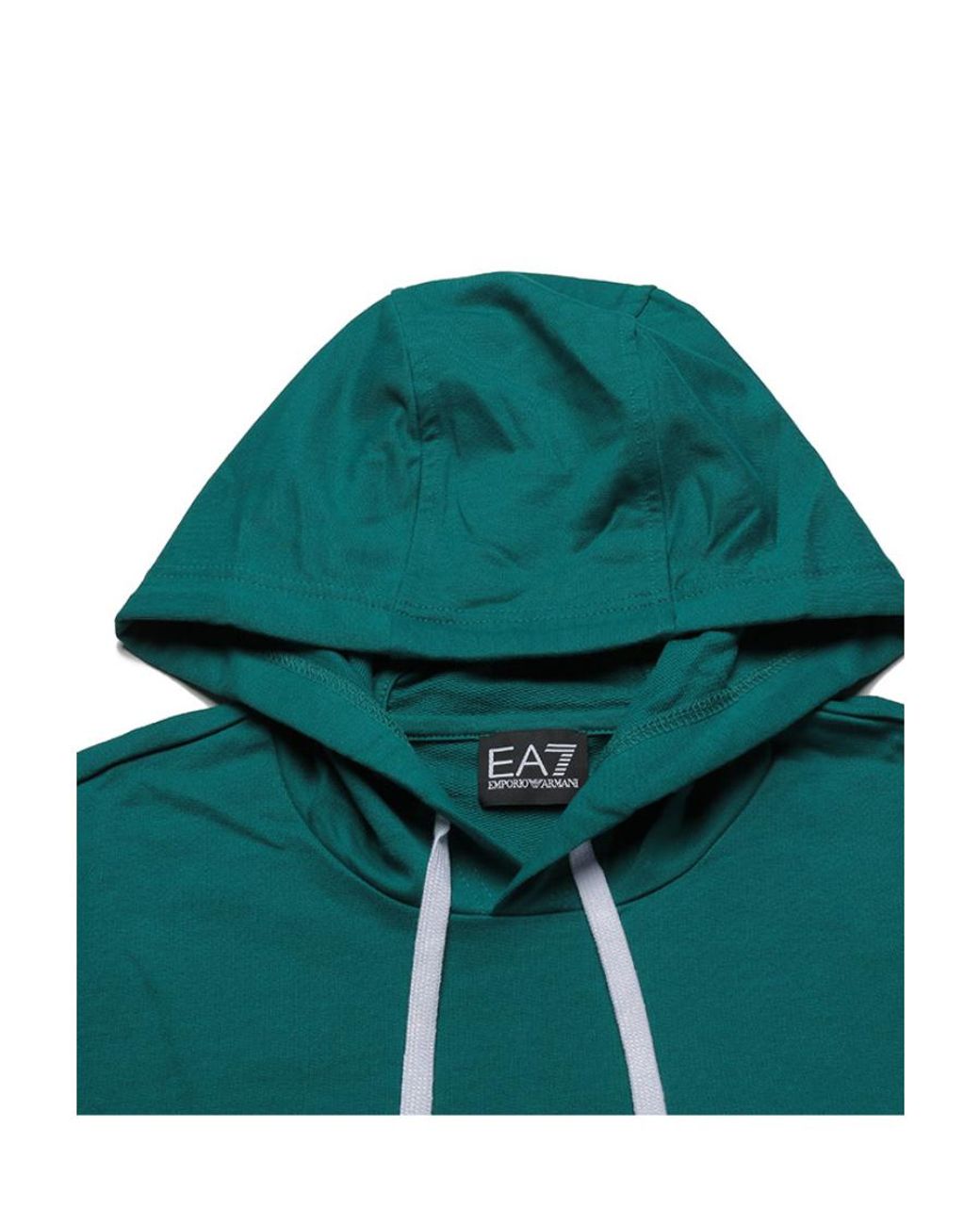EA7 Green Logo Pattern Hoodie for men