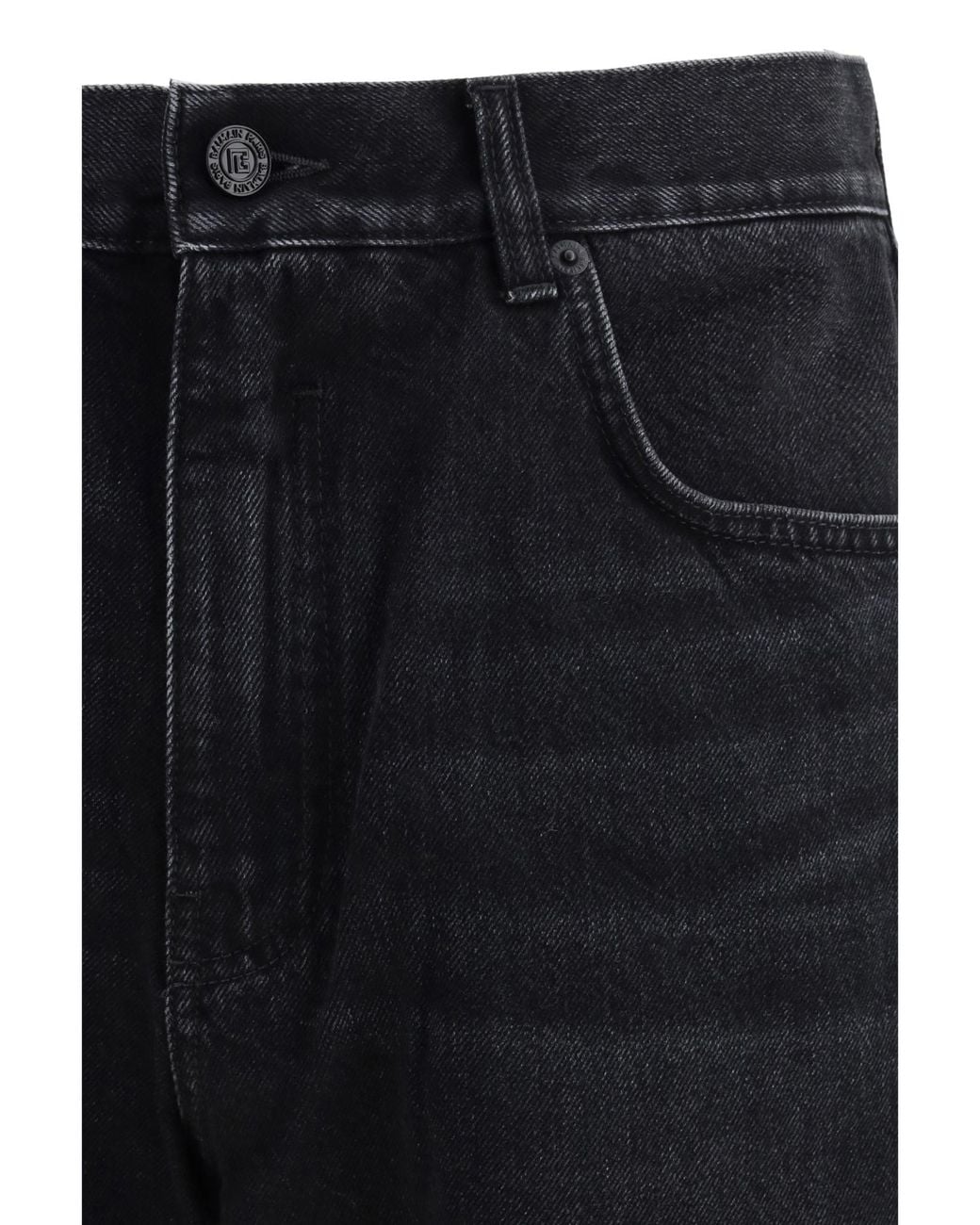 Balmain Black Loose Fit Denim Jeans for men
