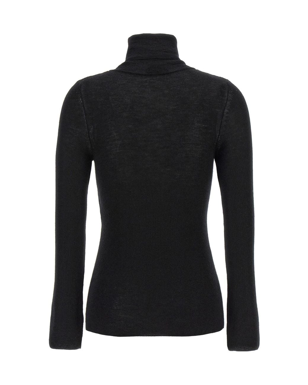 Tom Ford Black Compact Fine Knit Turtleneck Top