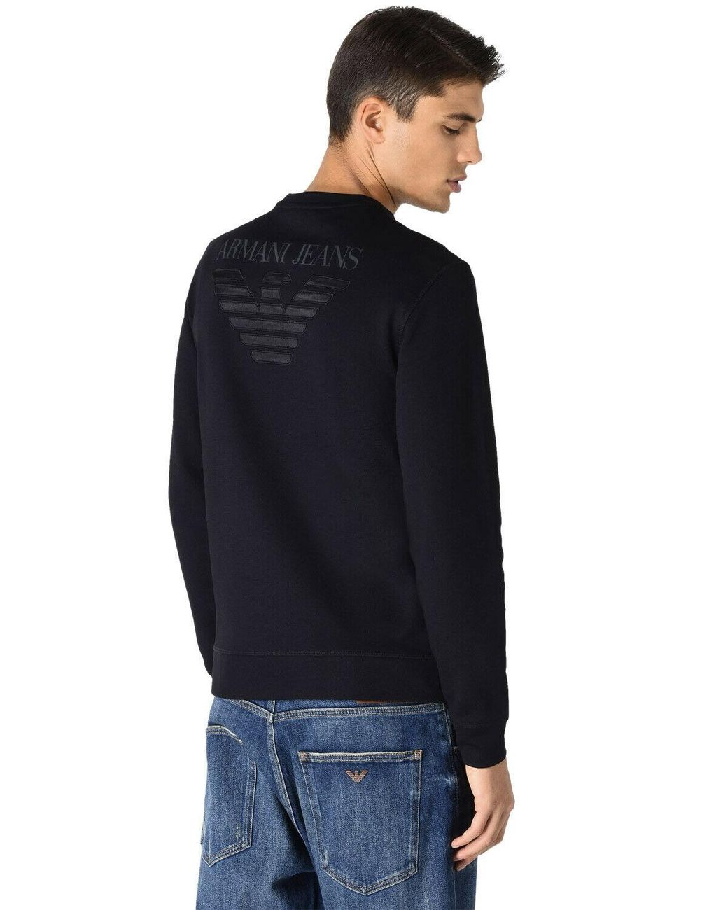 Armani Jeans Black Sports Sweater for men
