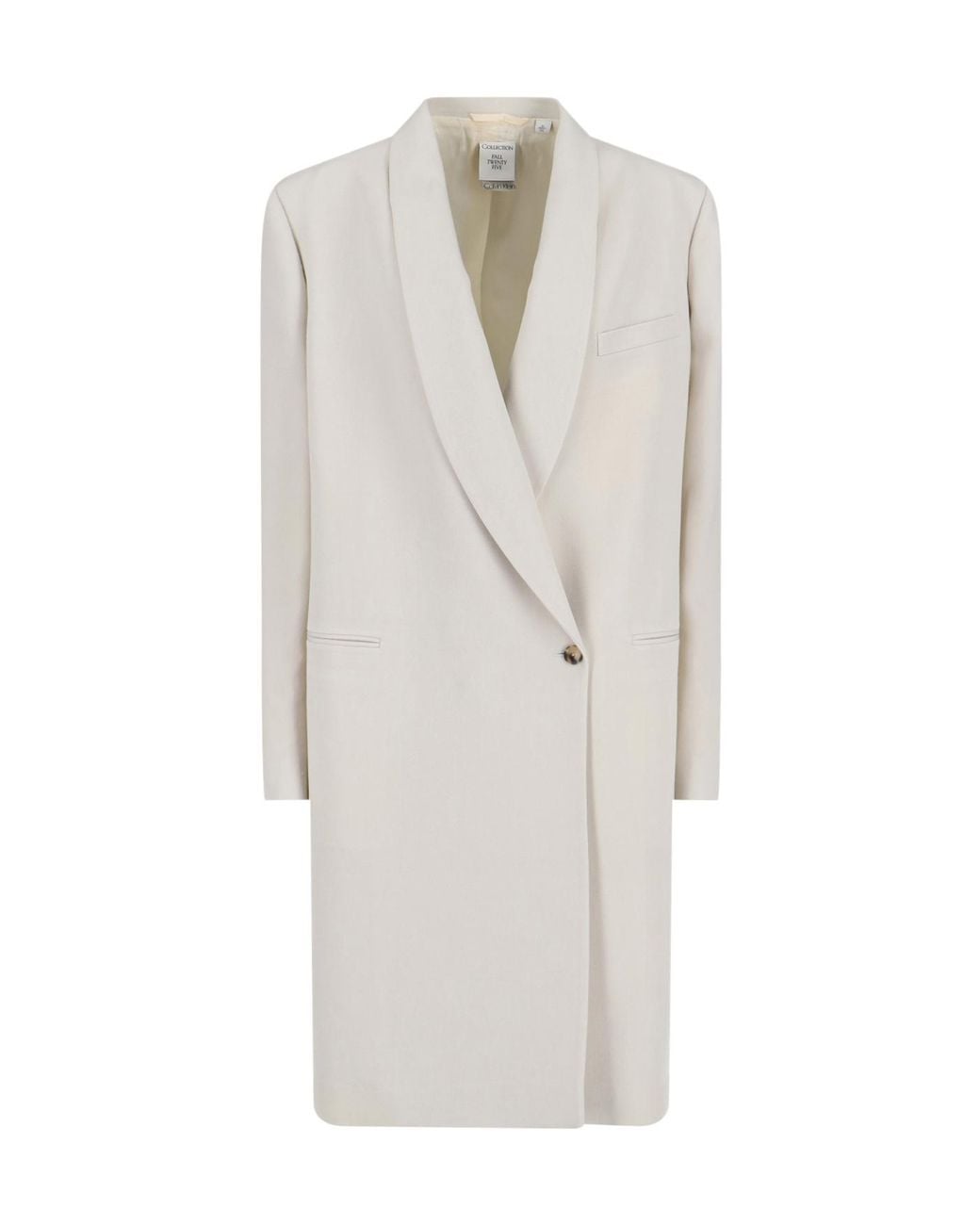 Calvin Klein White Evelyn Long Coat