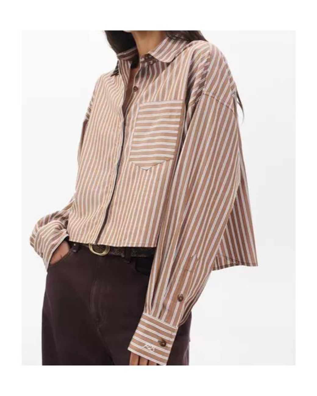 Rag & Bone Natural Long-Sleeved Striped Shirt