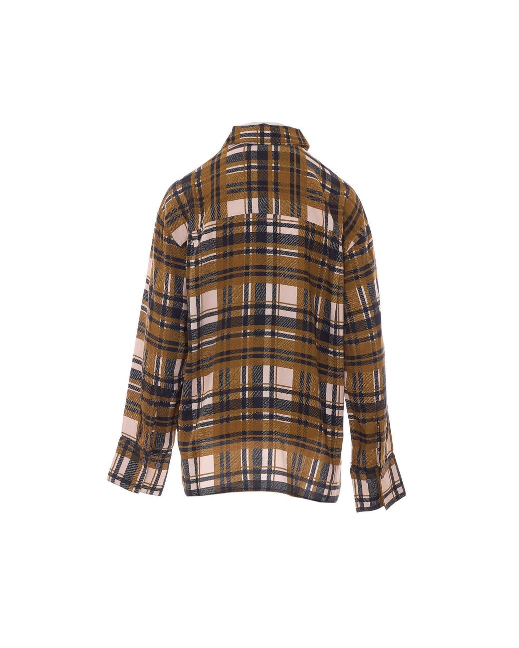 Essentiel Antwerp Brown Krispy Checked Button-Up Shirt