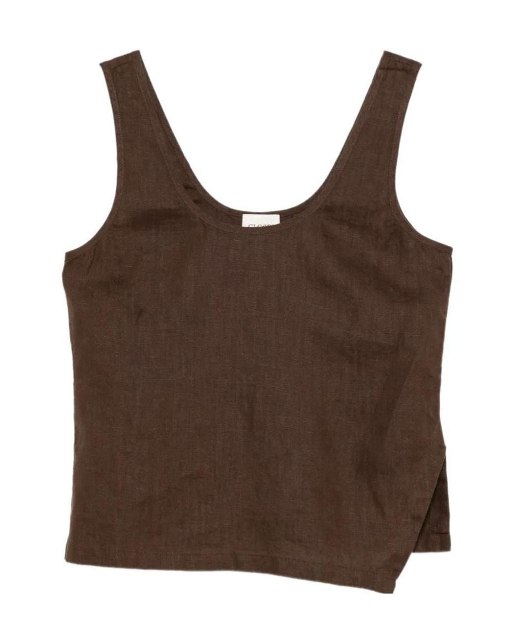 Closed Brown Split Tank Top
