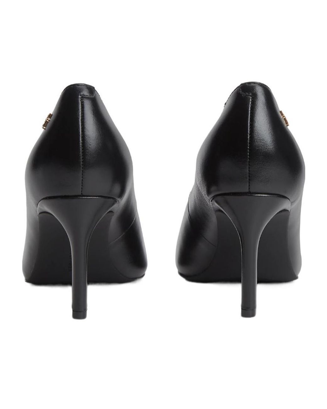 Tommy Hilfiger Black Pointed Logo Pumps