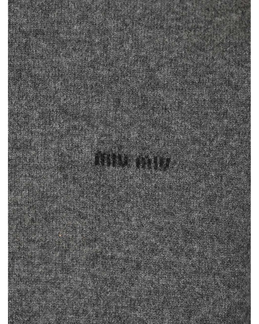 Miu Miu Gray Half-Zipped Jumper