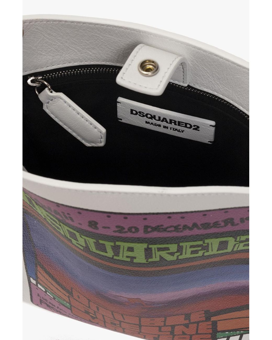 DSquared² White Logo Strap Satchel for men