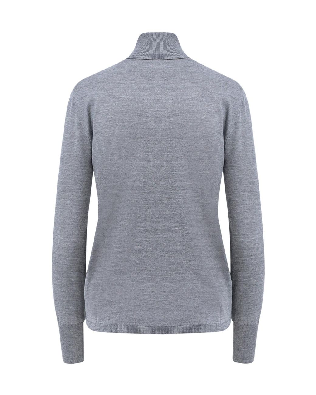 Aspesi Gray Roll-Neck Ribbed-Trim Fine-Knit Top