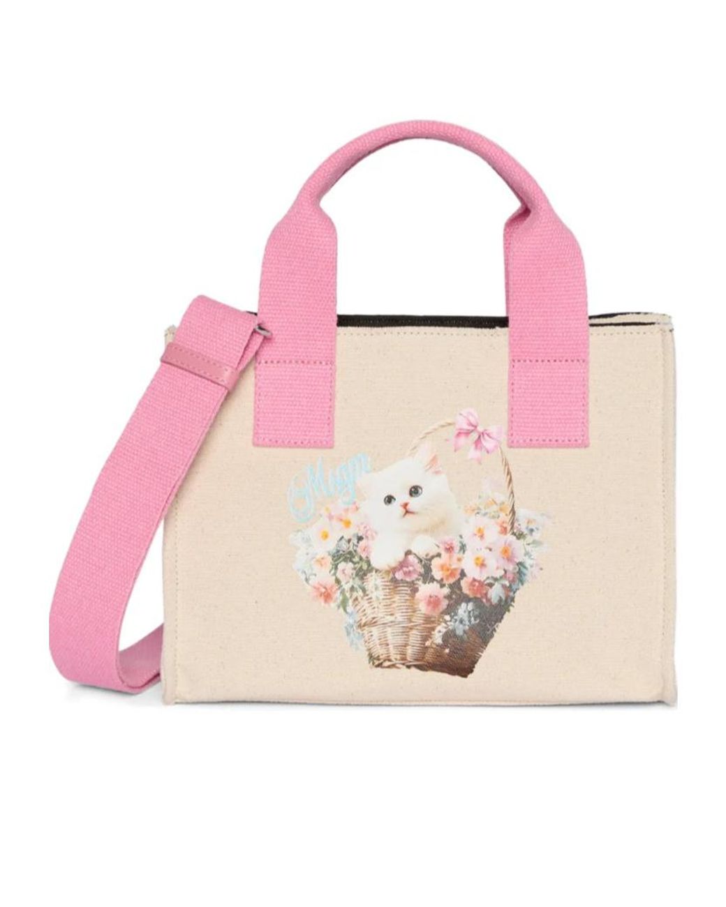 MSGM Pink Small Printed Tote Bag