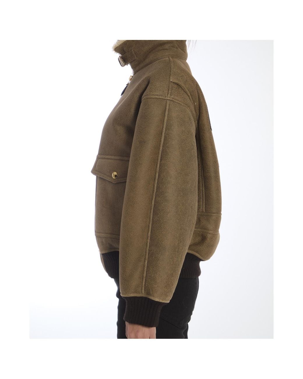 Céline Brown Long-Sleeved Leather Jacket