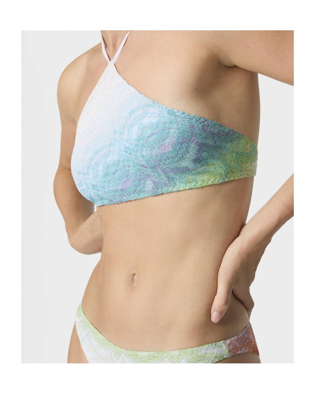 Missoni Blue Halterneck Patterned Bikini