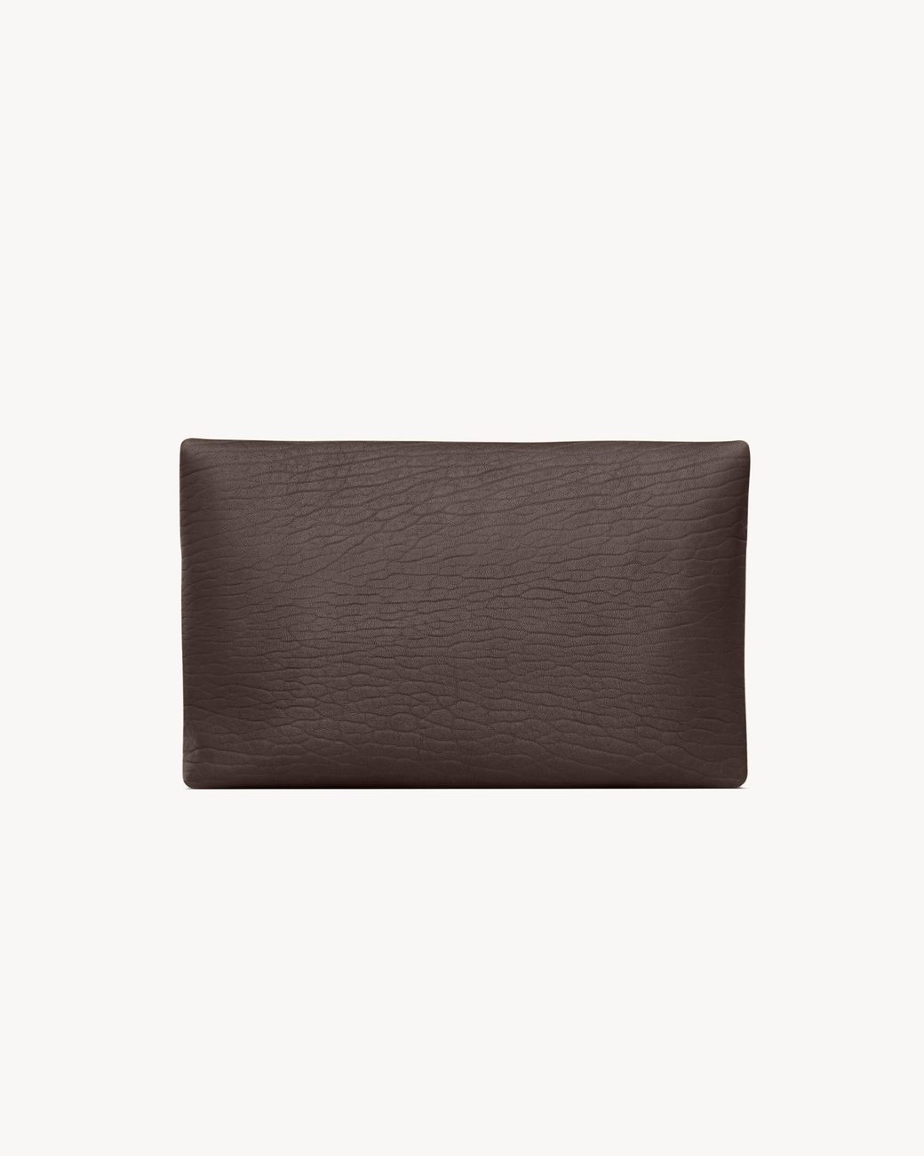 Saint Laurent Brown Leather Cassandre Envelope Pouch
