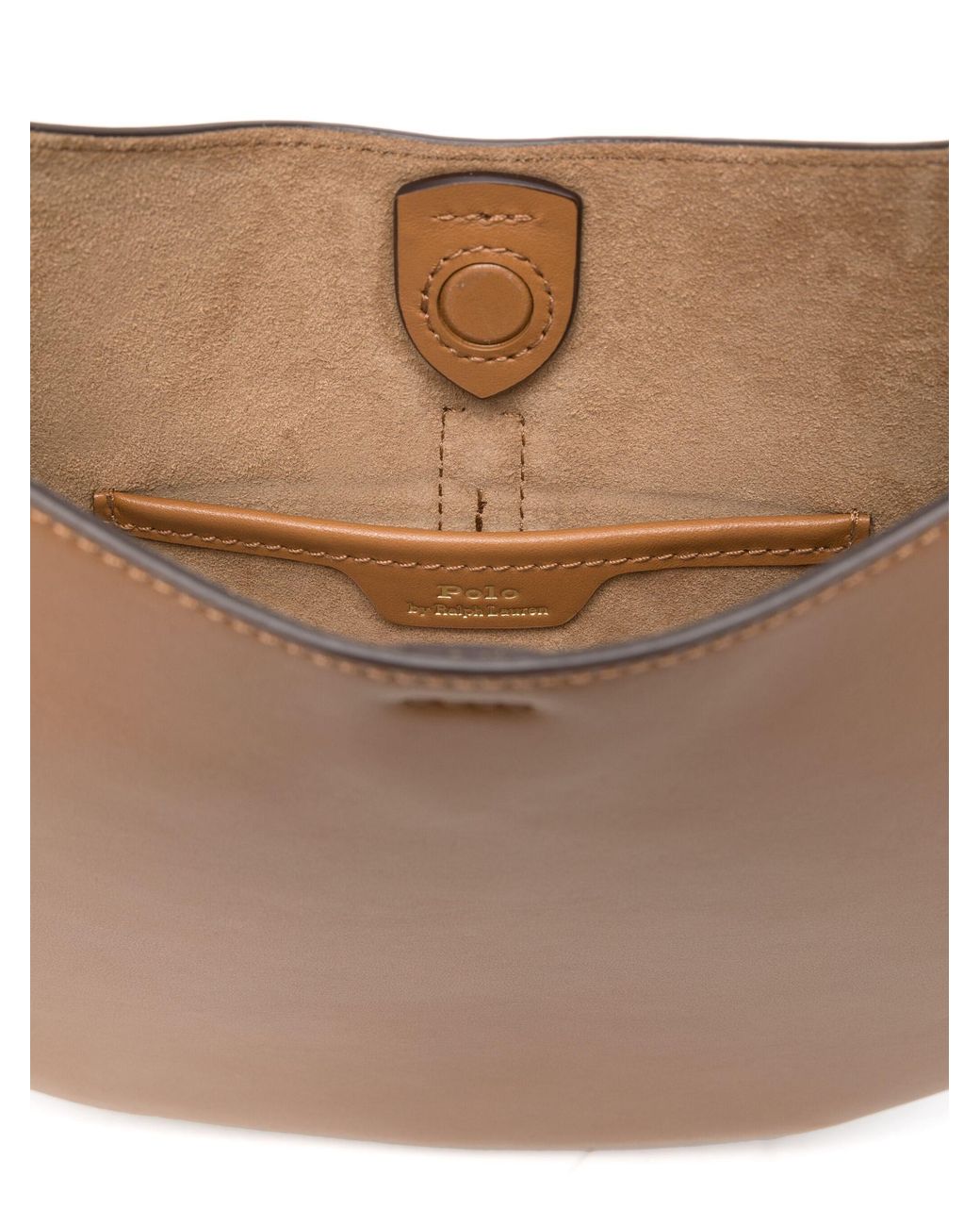 Polo Ralph Lauren Brown Small Polo Id Strapped Shoulder Bag