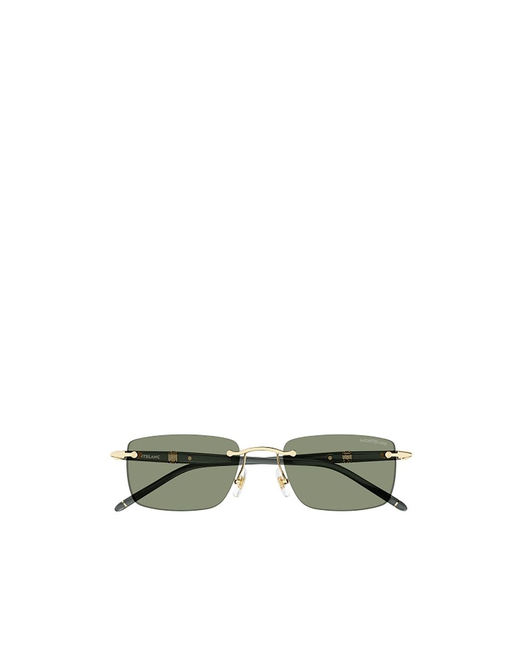 Montblanc Metallic Eyewear Rimless Rectangular Sunglasses