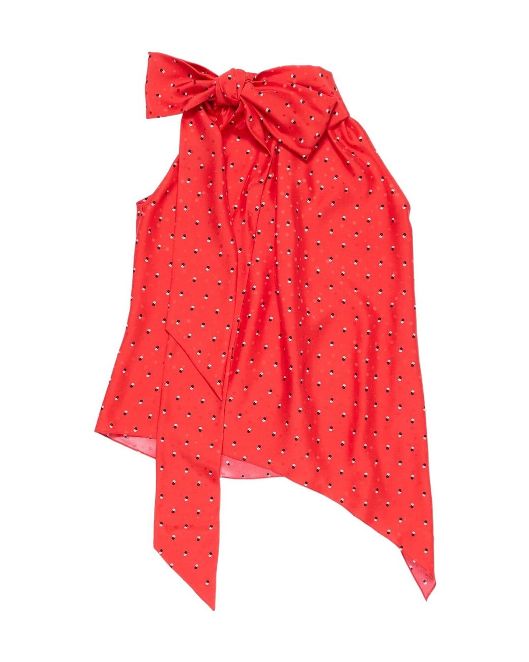 Acne Red Bow-Detail Asymmetric Top