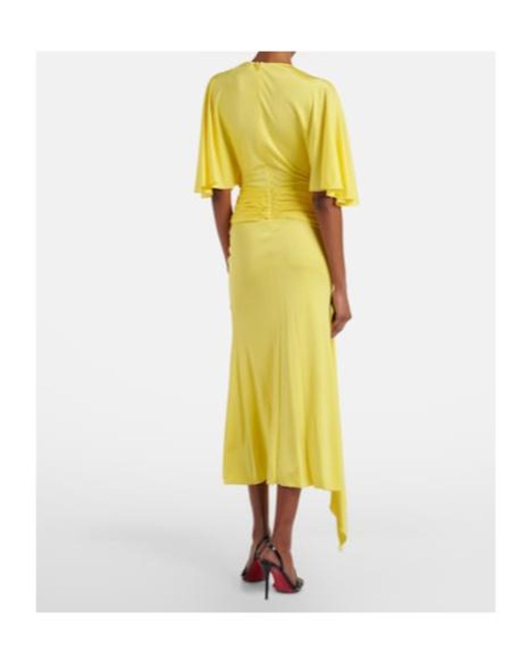 David Koma Yellow Floral-Appliqué Jersey Cocktail Dress