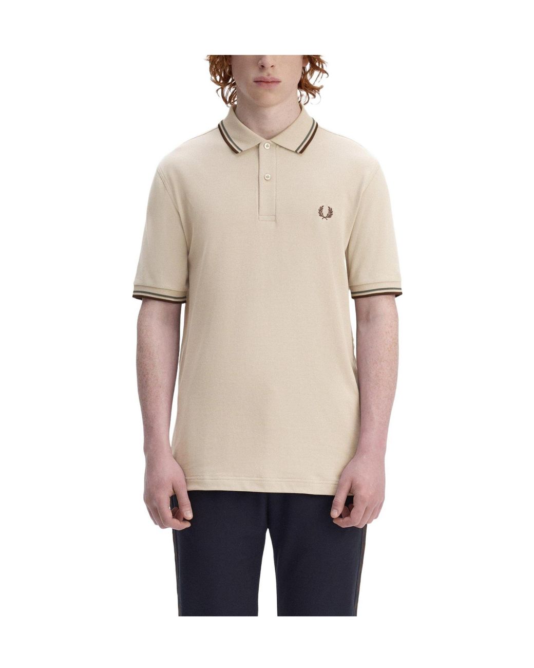 Fred Perry Natural Classic Collared Shortsleeve Top for men