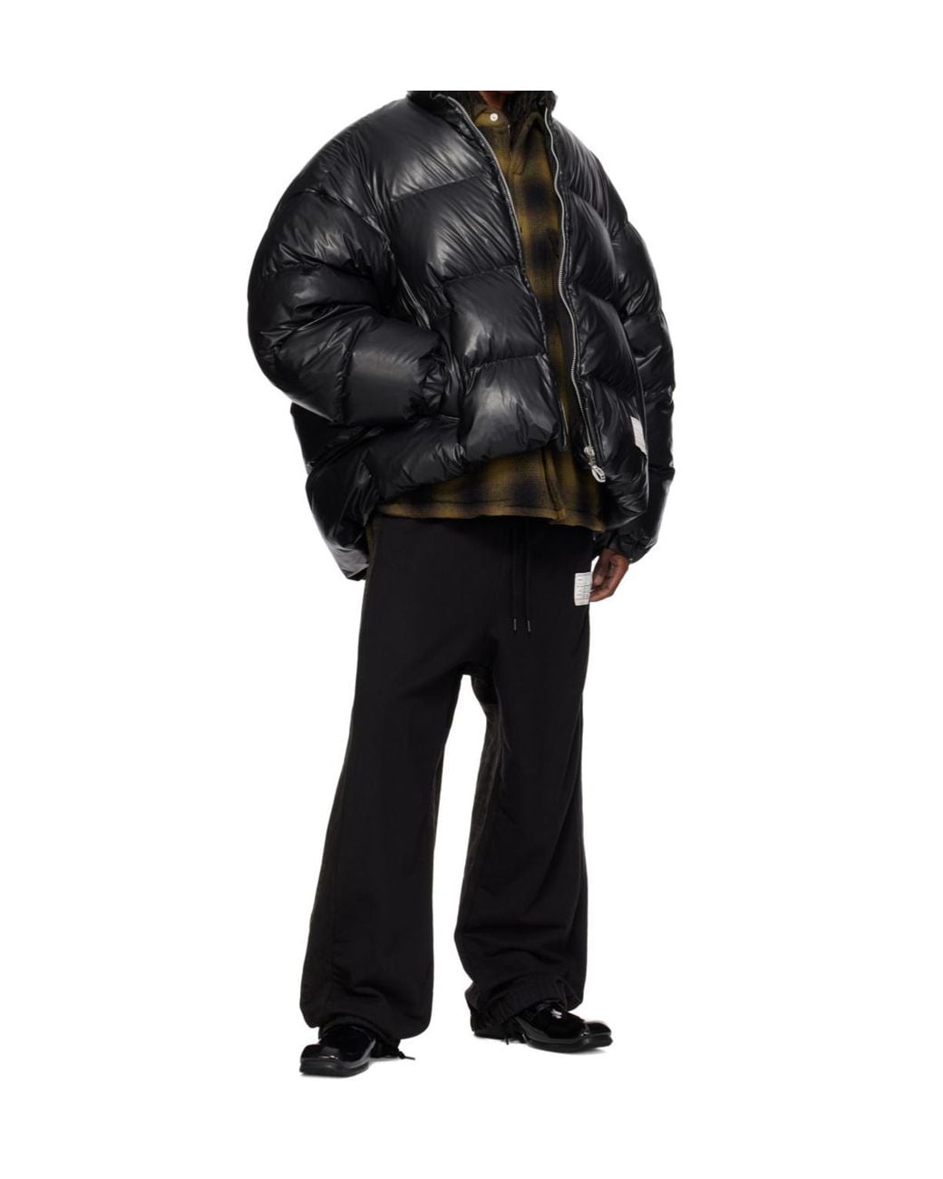 Maison Mihara Yasuhiro Black Bottom Folded Down Jacket for men