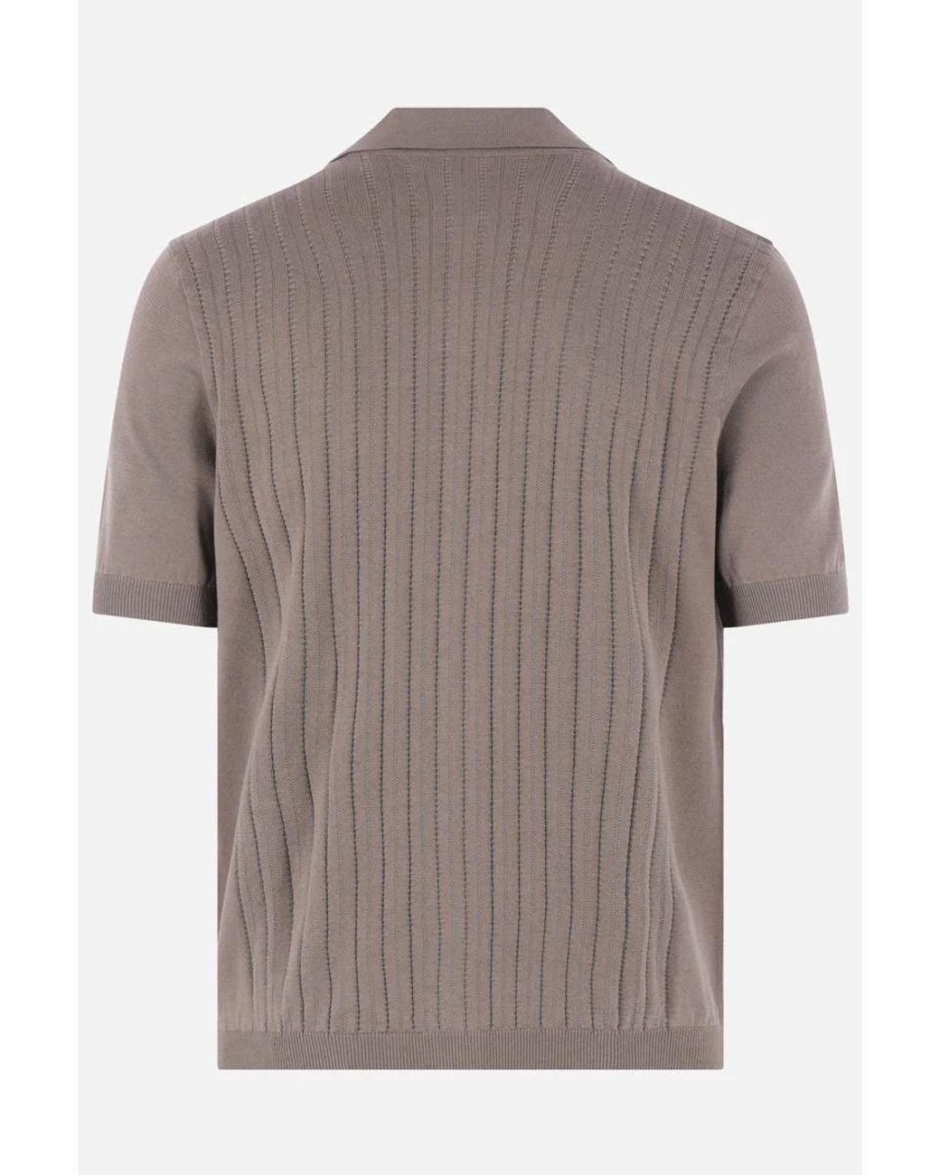 Brunello Cucinelli Brown Short Sleeved Cardigan for men
