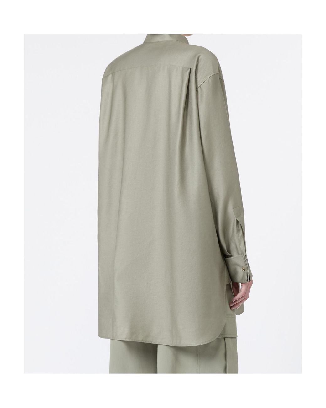 Max Mara Gray Button Detailed Long-Sleeved Shirt