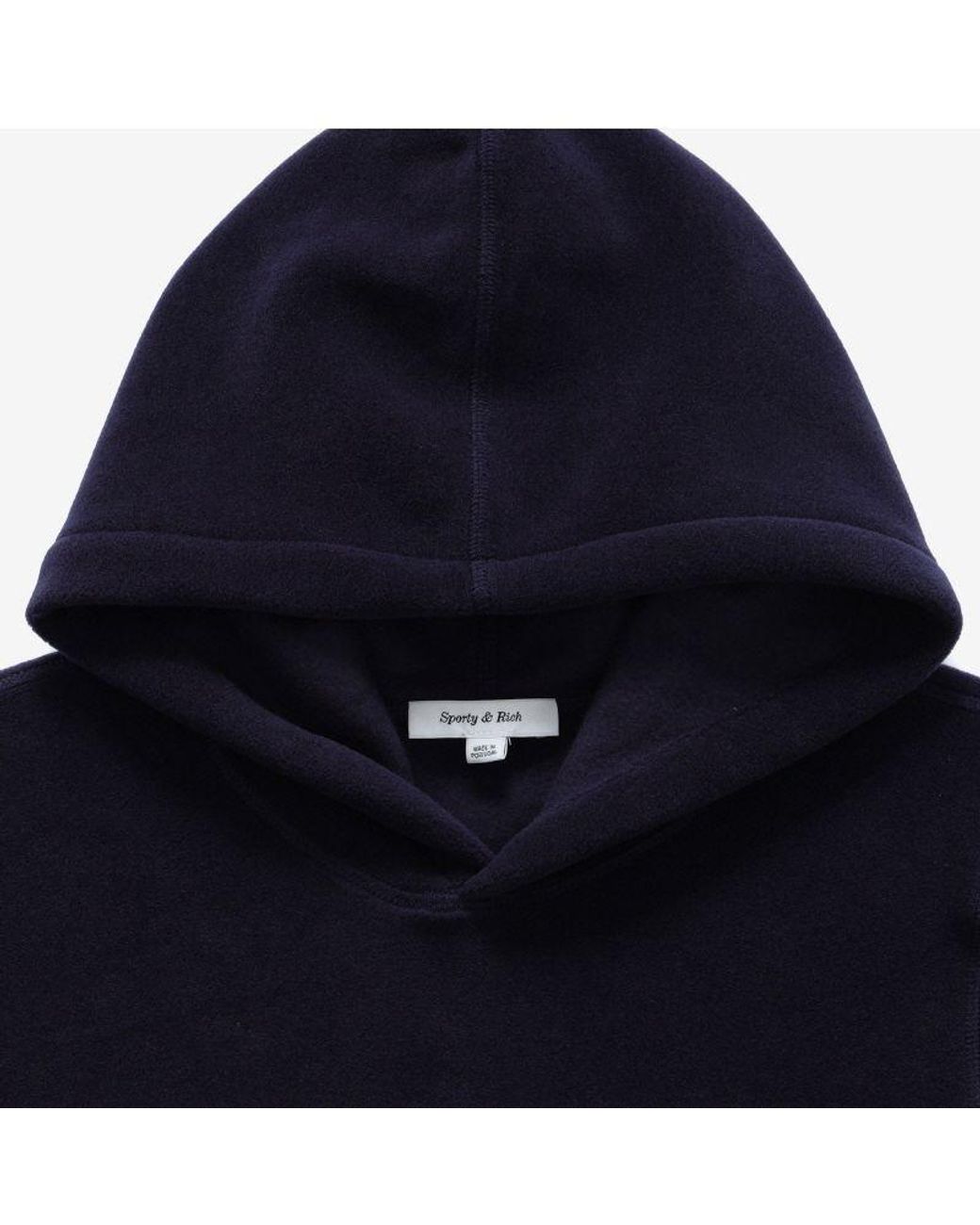 Sporty & Rich Blue Logo Embroidered Jersey Fleece Sweatshirt