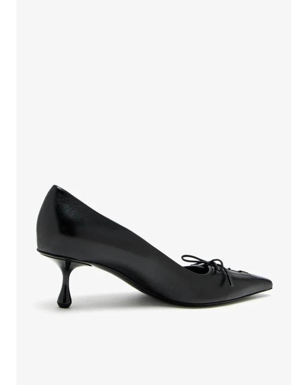 Jimmy Choo Black Scarlett Lace-Up Leather Heeled Pumps
