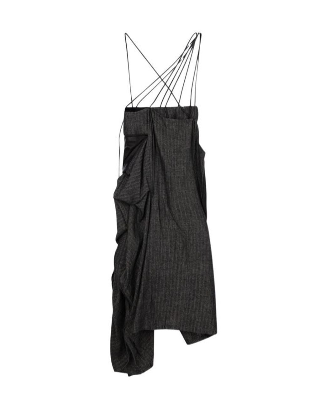 Yohji Yamamoto Black Asymmetric Hem Mini Dress