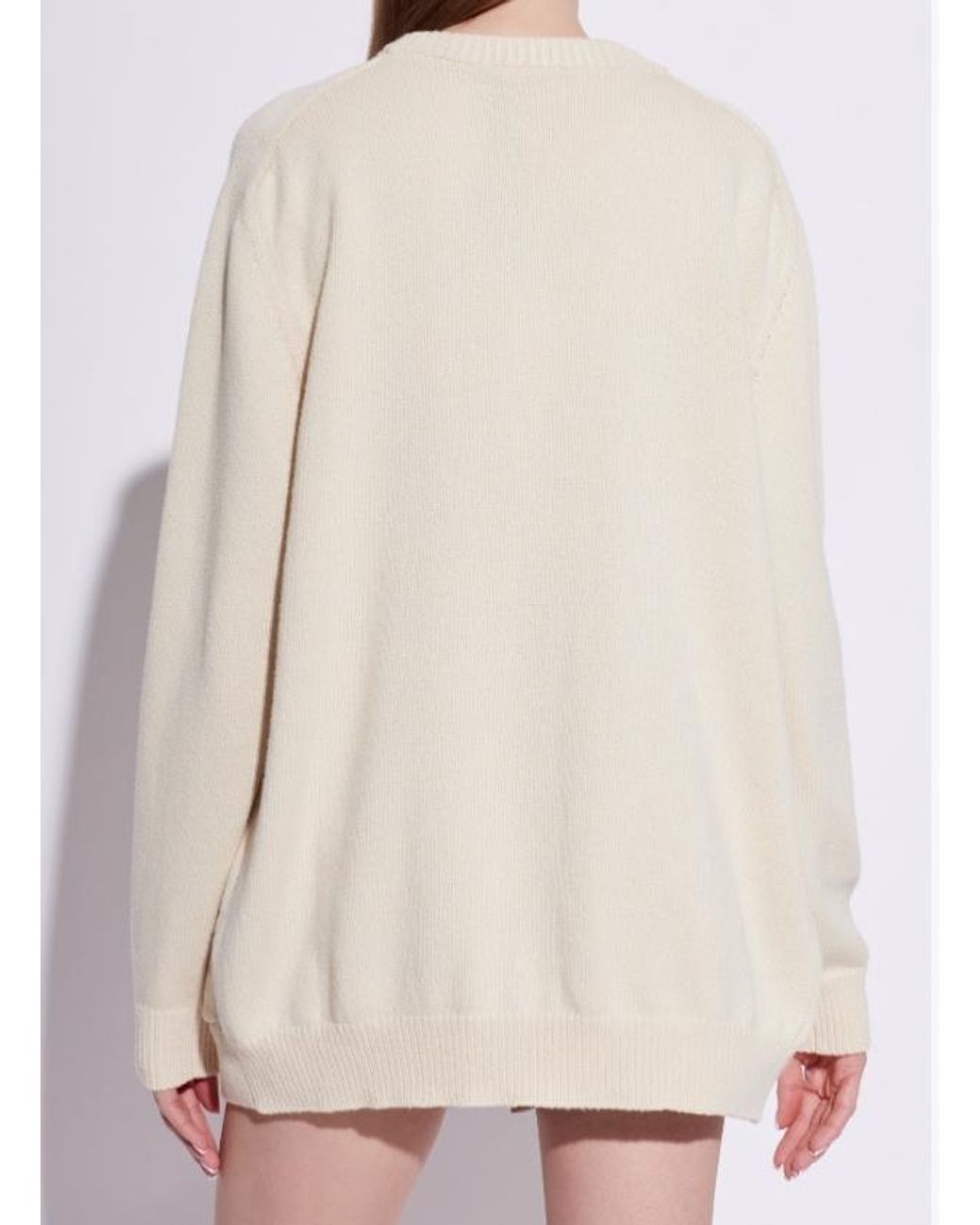 Balmain White Buttoned V-Neck Cardigan