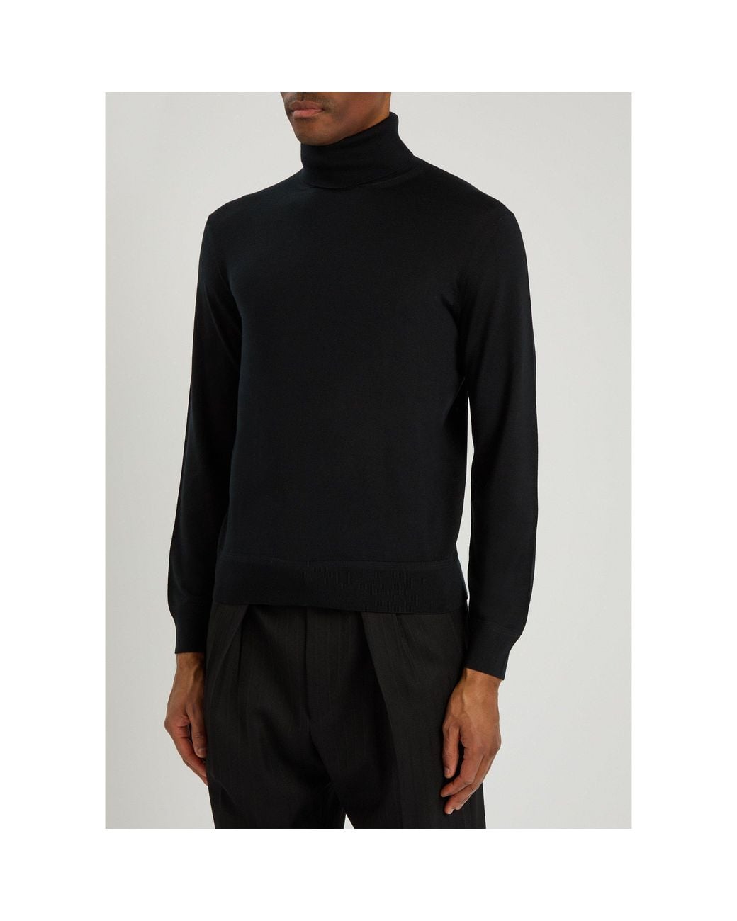 Tom Ford Black Wool High-Neck Sweater for men