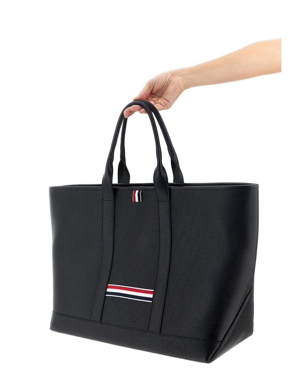 Thom Browne Black Medium Tool Tote Bag for men