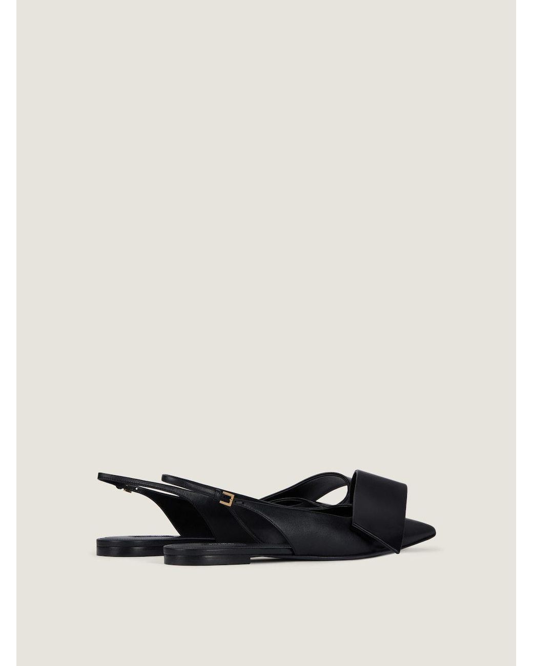 Givenchy Black Twisted Ribbon Slingback Flat Shoes