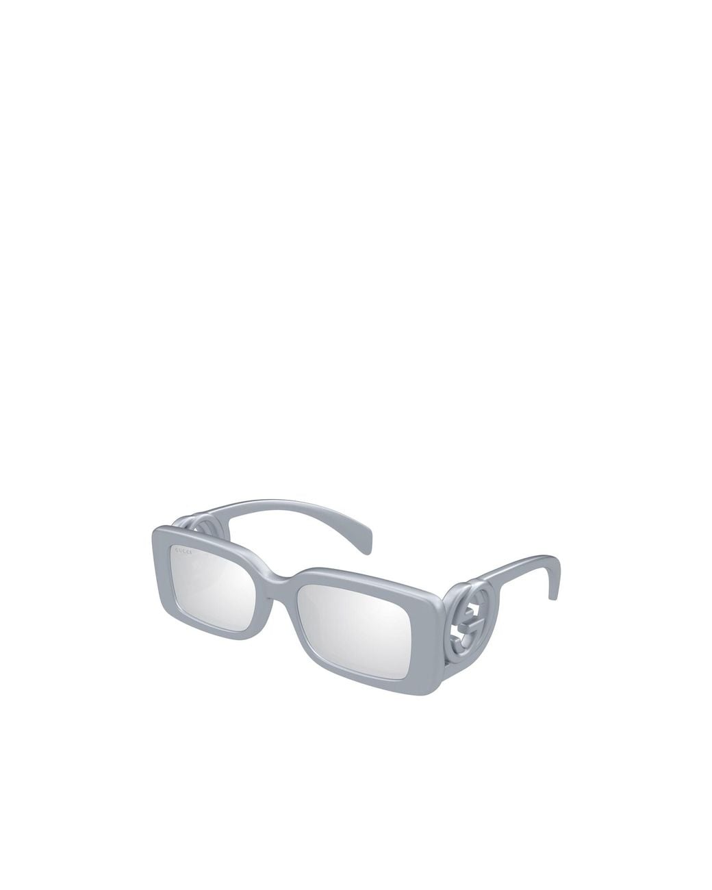 Gucci White Eyewear Rectangular Frame Sunglasses