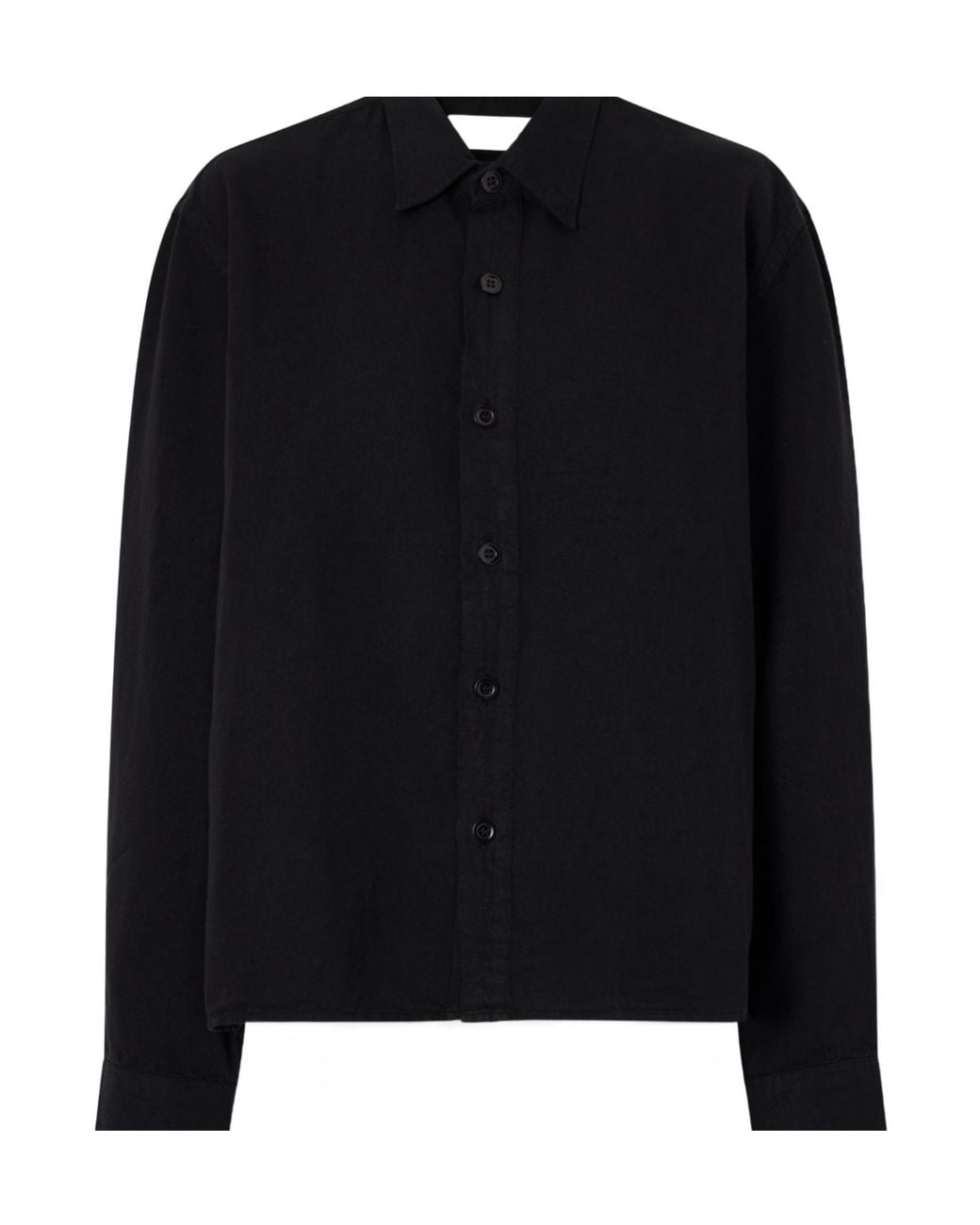 Studio Nicholson Black Cotton And Linen-Blend Shirt