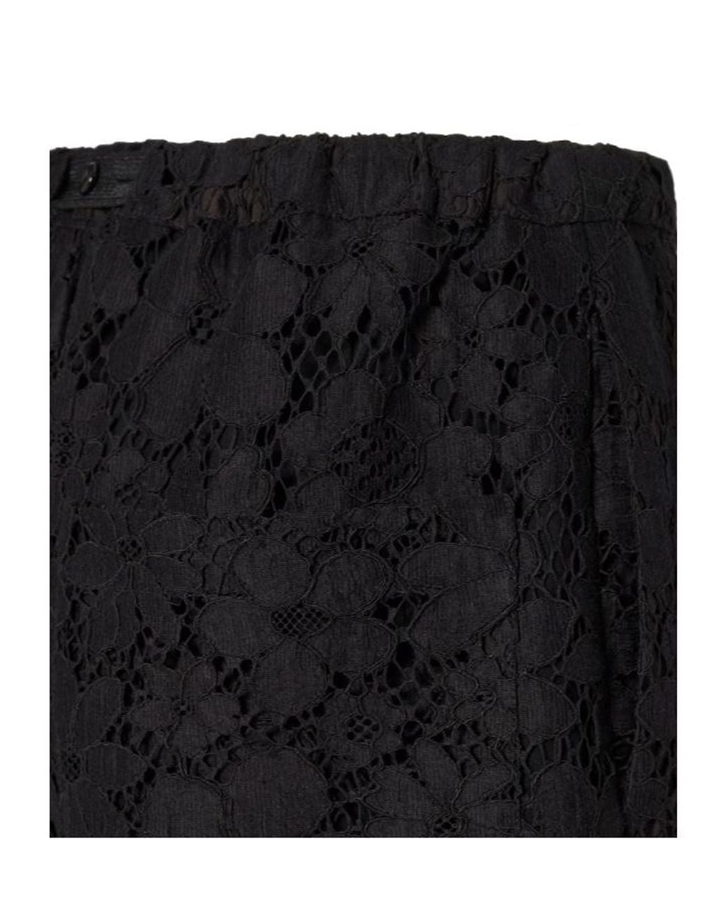 Fendi Black Straight-Leg Lace Pants