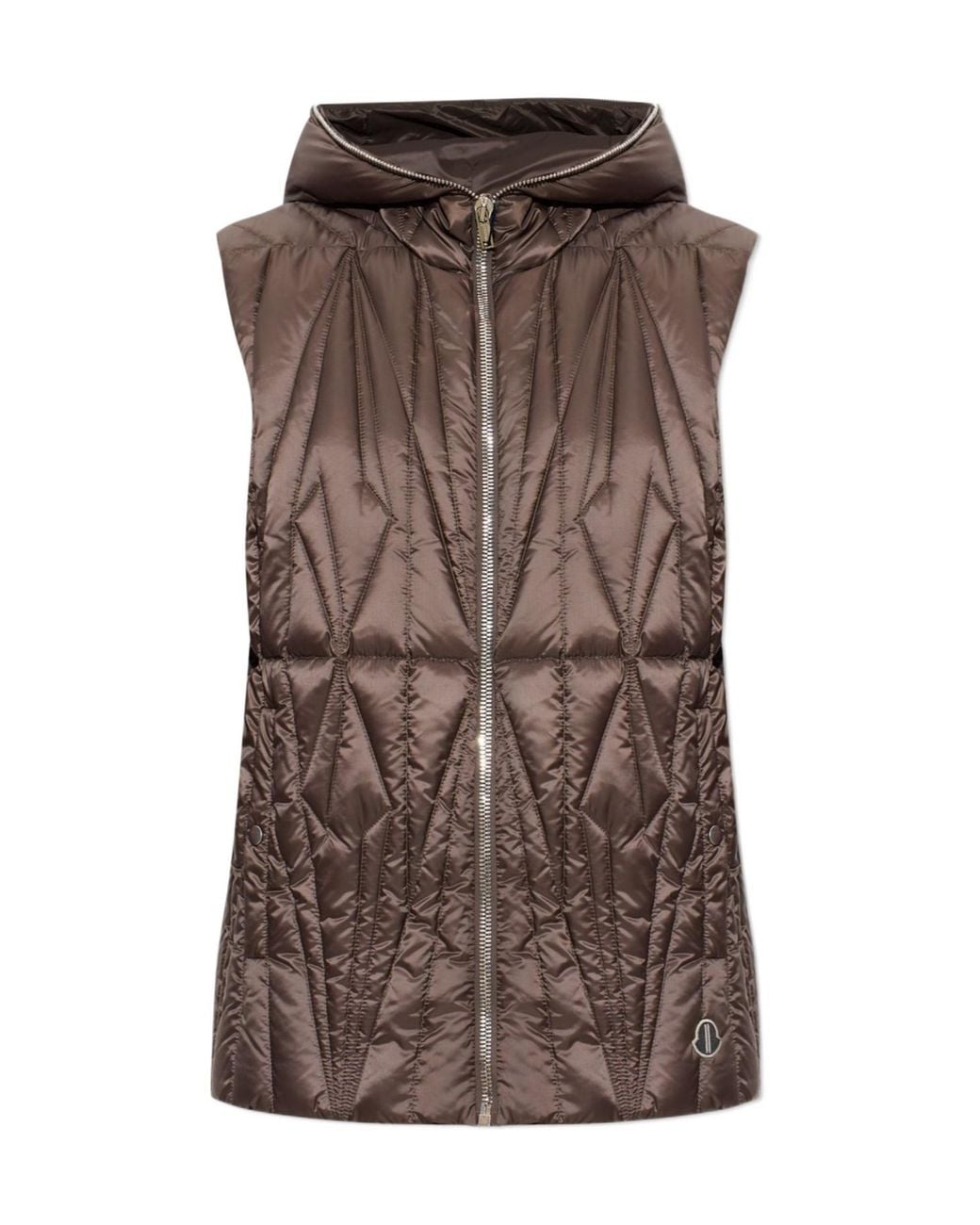 Moncler Brown Hooded Ziplock Vest for men