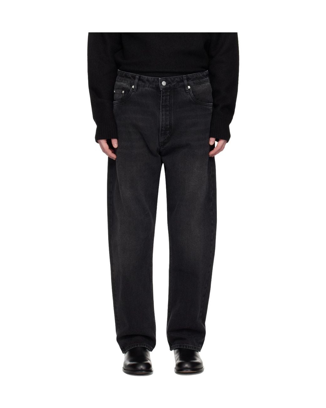 Studio Nicholson Black Riso Straight-Leg Jeans for men