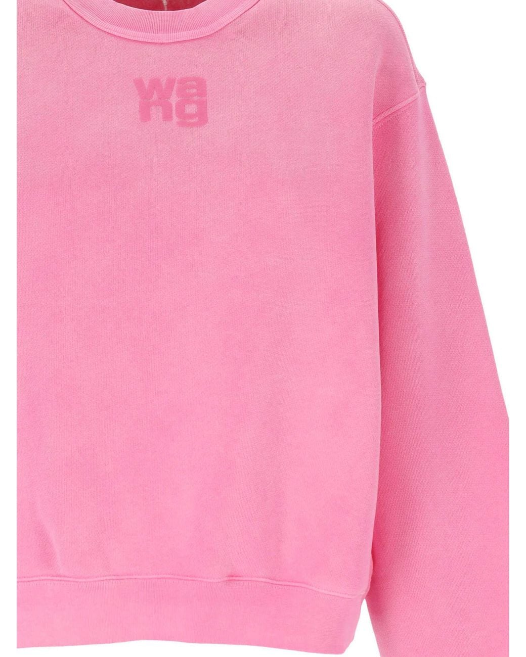 Alexander Wang Pink T By Logo Embossed Crewneck Sweatshirt