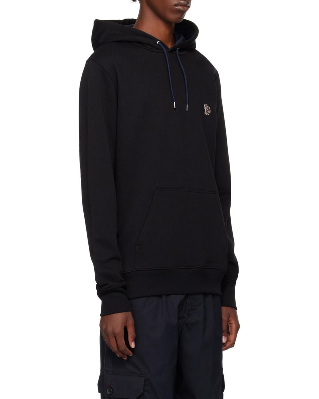 Paul Smith Black Ps ポール スミス ゼブラ パッチ ドローストリング パーカー for men