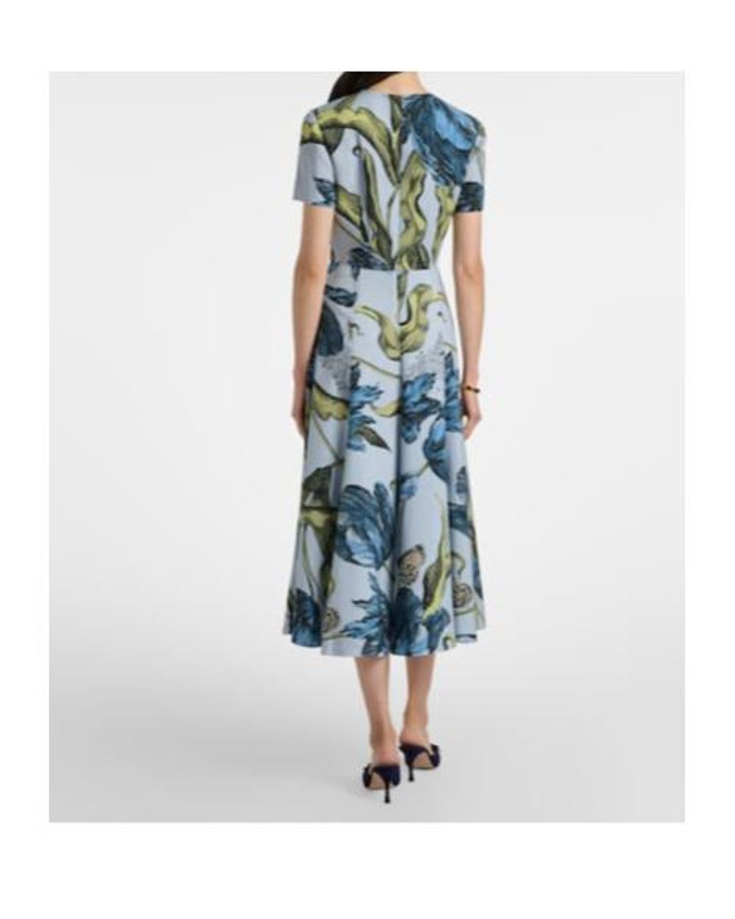 Erdem Blue Floral Midi Dress