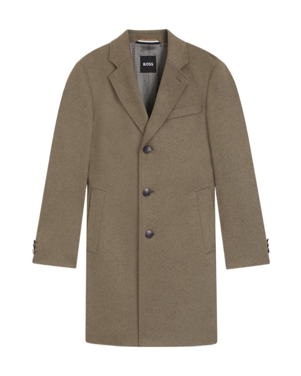 Boss Brown Boss Button-Up Slim-Fit Coat for men