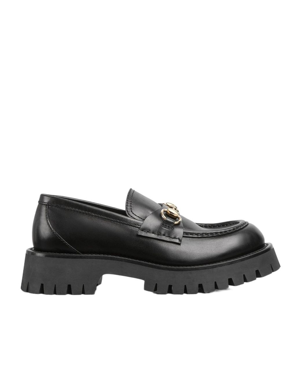 Gucci Black Lug Sole Loafer With Horsebit