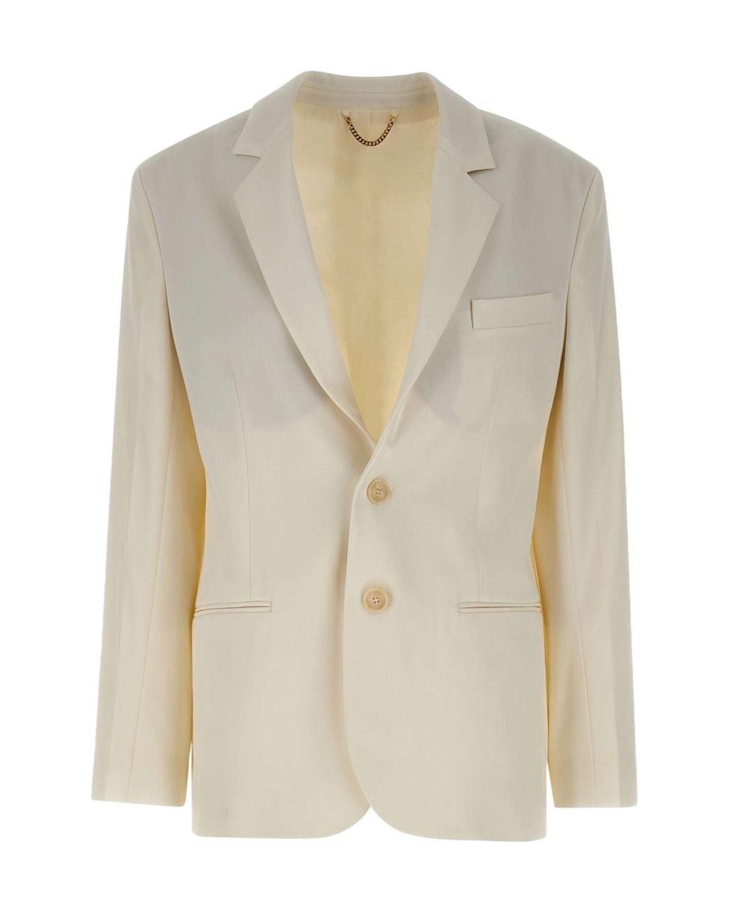 Victoria Beckham Natural Single Breasted Tailored Jacket