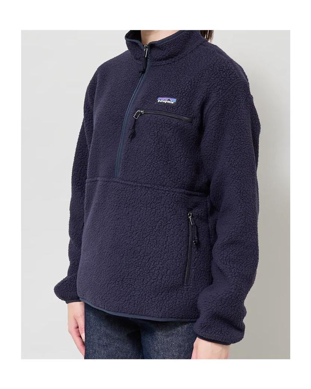 Patagonia Blue Retro Pile Half-Zipped Cardigan
